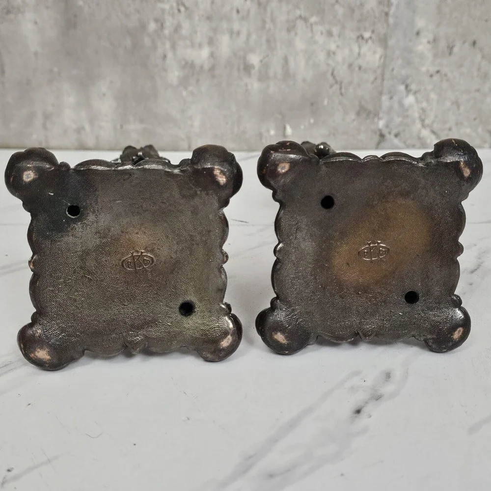 Antique K&O Kronheim Oldenbusch Candlesticks‎ Victorian EPNS Pair Victorian